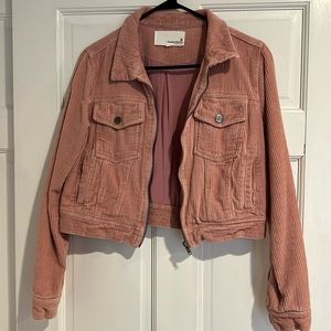 Pink corduroy crop jacket
